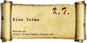 Kiss Telma névjegykártya